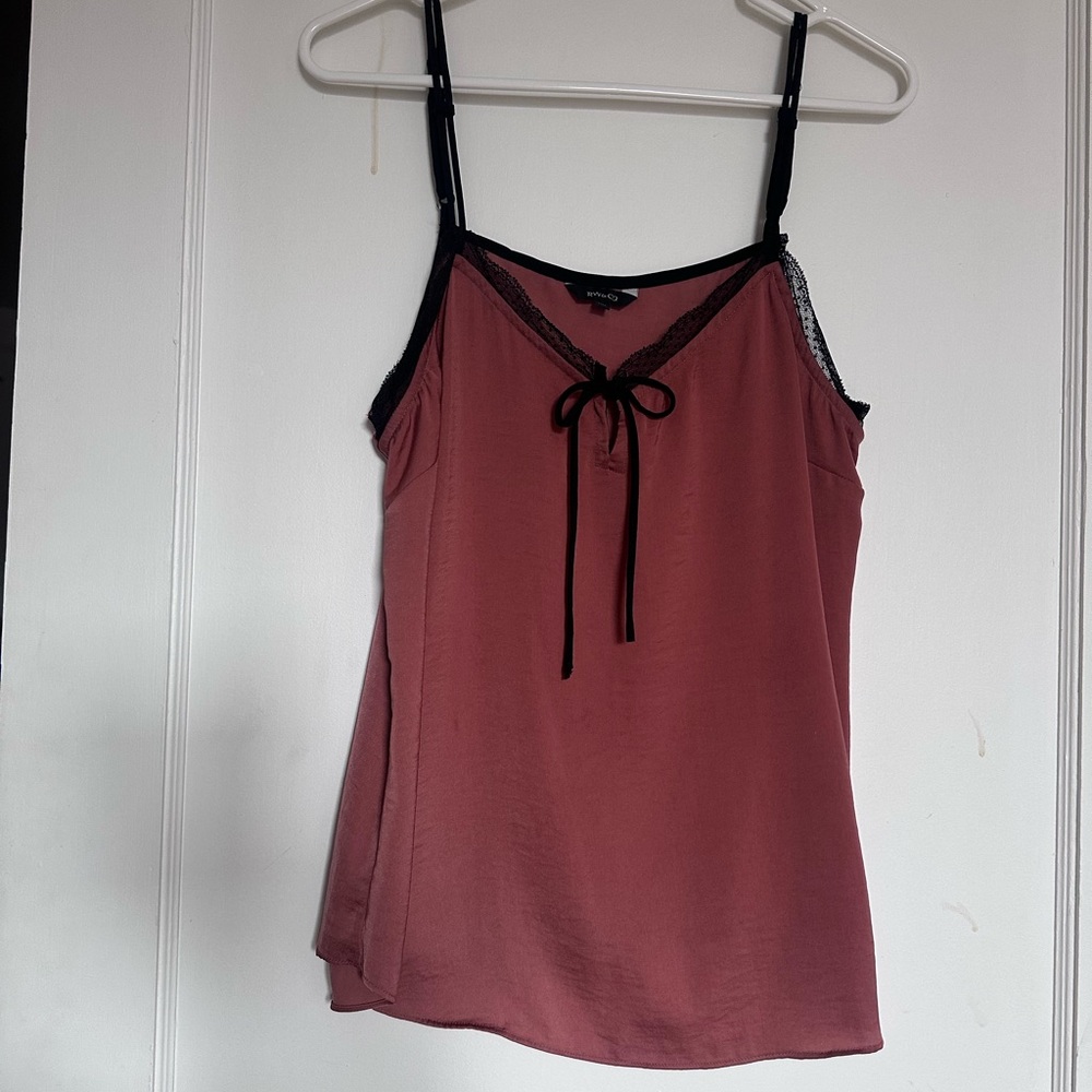 RW&CO. Women's Coral and Black Lace Chemise